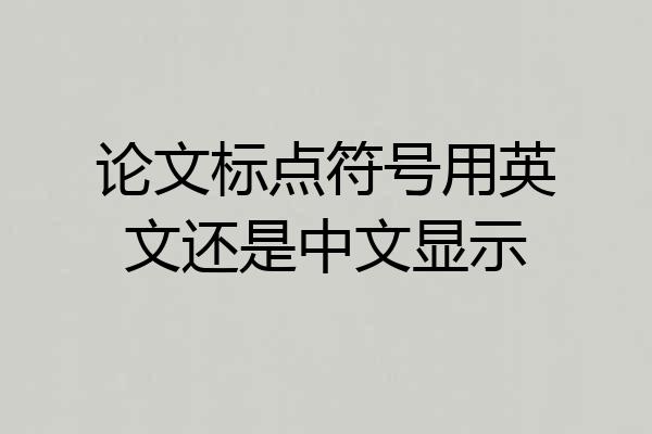 论文标点符号用英文还是中文显示