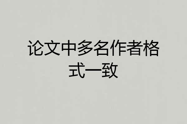 论文中多名作者格式一致
