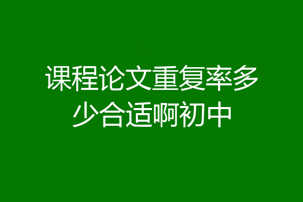课程论文重复率多少合适啊初中