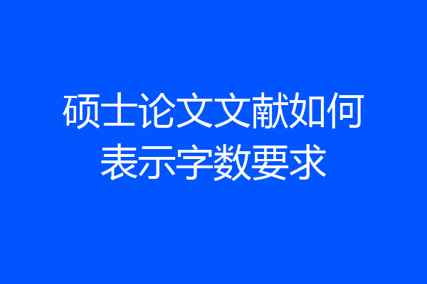 硕士论文文献如何表示字数要求