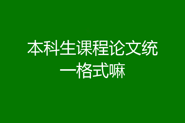 本科生课程论文统一格式嘛