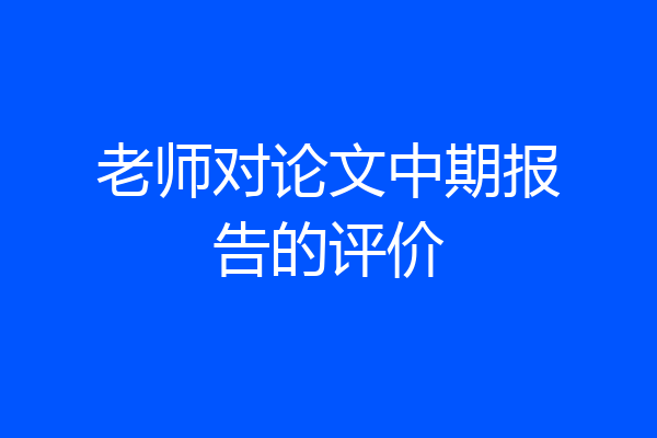 老师对论文中期报告的评价