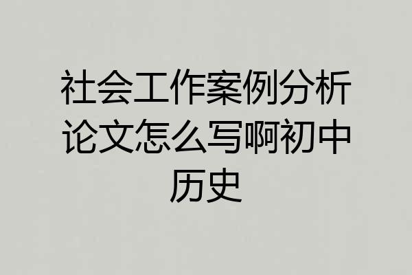 社会工作案例分析论文怎么写啊初中历史