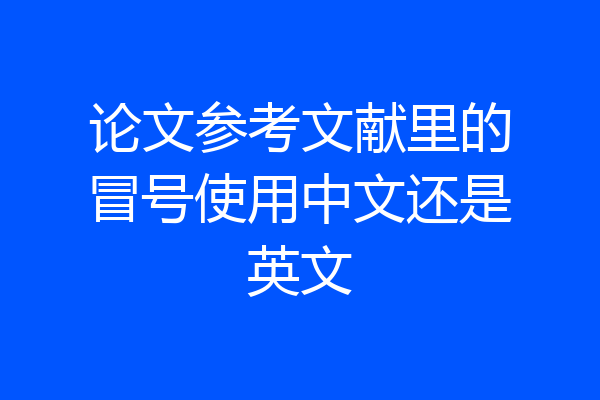 论文参考文献里的冒号使用中文还是英文