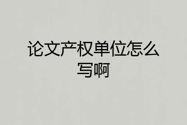 论文产权单位怎么写啊