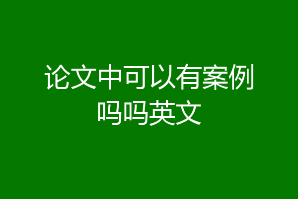论文中可以有案例吗吗英文