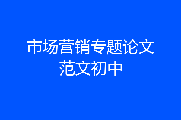 市场营销专题论文范文初中