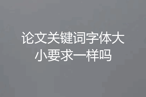 论文关键词字体大小要求一样吗