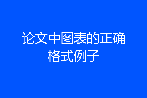 论文中图表的正确格式例子