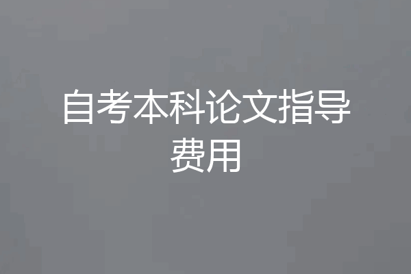 自考本科论文指导费用