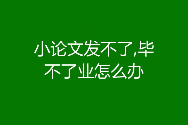 小论文发不了,毕不了业怎么办