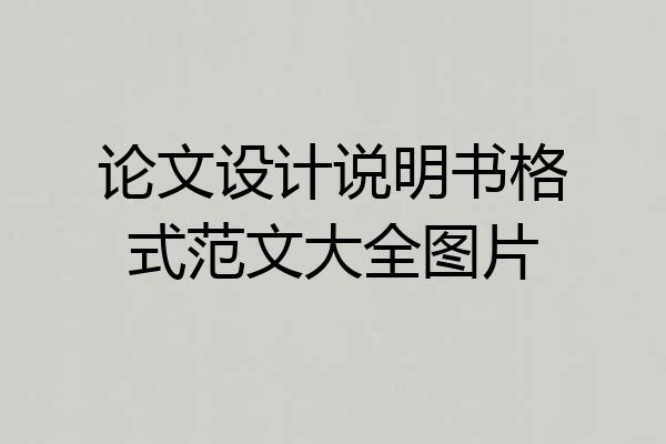 论文设计说明书格式范文大全图片