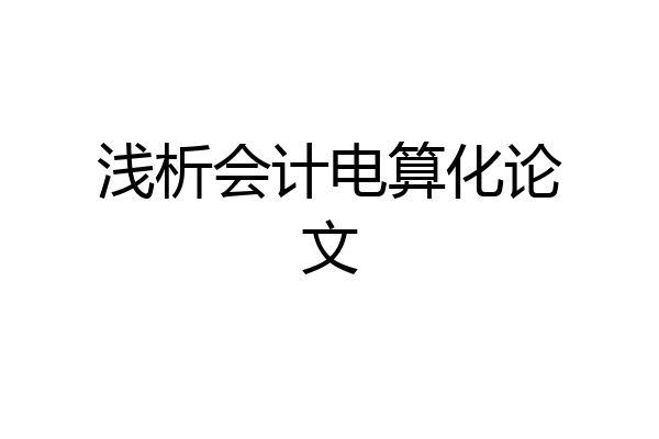 浅析会计电算化论文