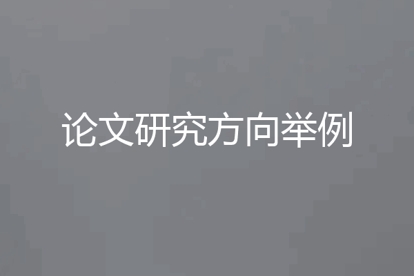 论文研究方向举例