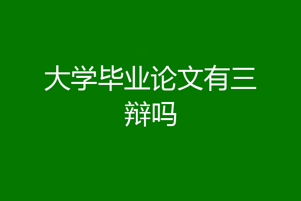 大学毕业论文有三辩吗
