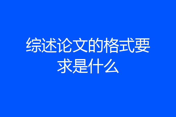 综述论文的格式要求是什么