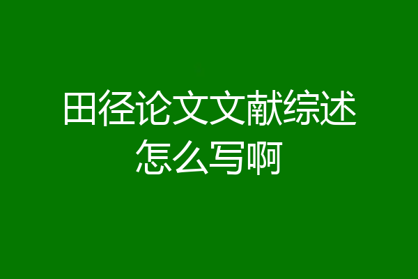 田径论文文献综述怎么写啊