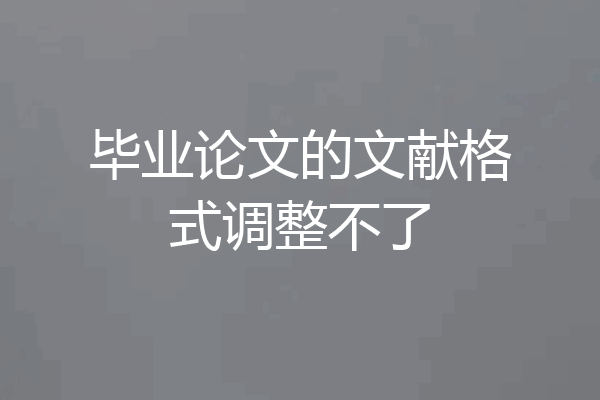 毕业论文的文献格式调整不了