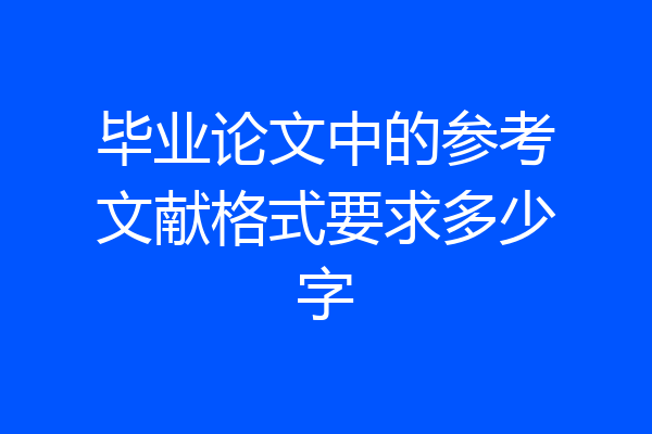 毕业论文中的参考文献格式要求多少字