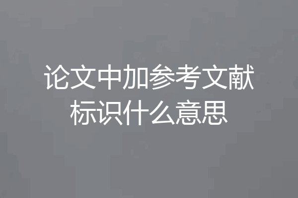 论文中加参考文献标识什么意思