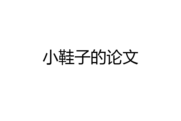 小鞋子的论文