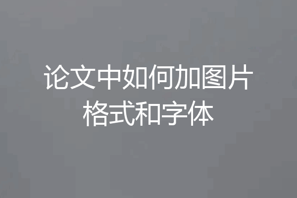 论文中如何加图片格式和字体