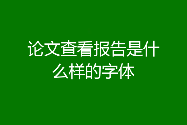 论文查看报告是什么样的字体