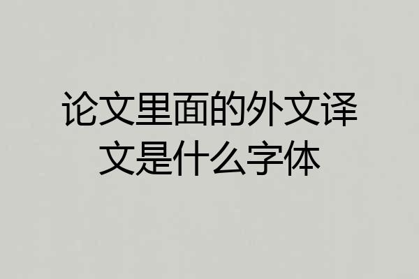 论文里面的外文译文是什么字体