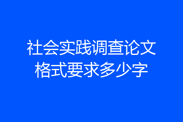 社会实践调查论文格式要求多少字