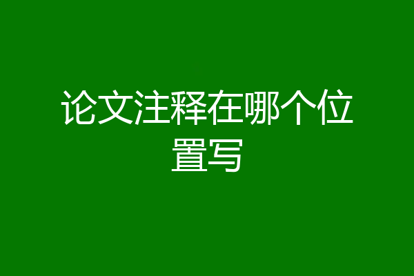 论文注释在哪个位置写