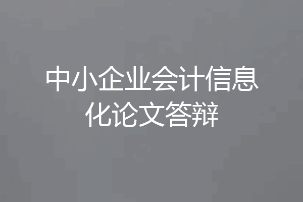 中小企业会计信息化论文答辩