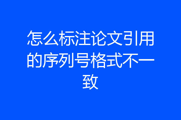 怎么标注论文引用的序列号格式不一致