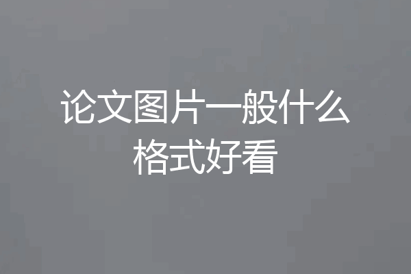 论文图片一般什么格式好看