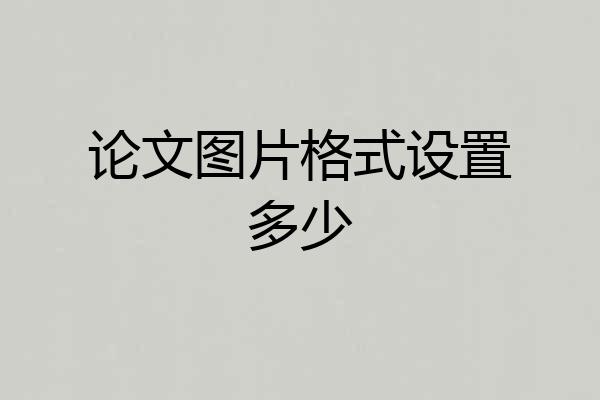论文图片格式设置多少