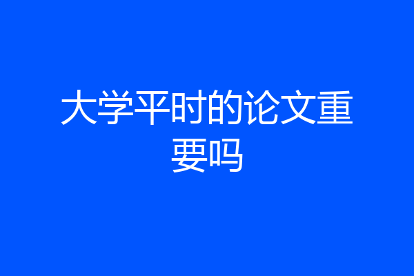 大学平时的论文重要吗