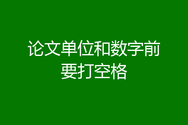 论文单位和数字前要打空格