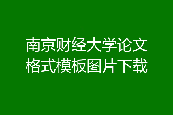 南京财经大学论文格式模板图片下载