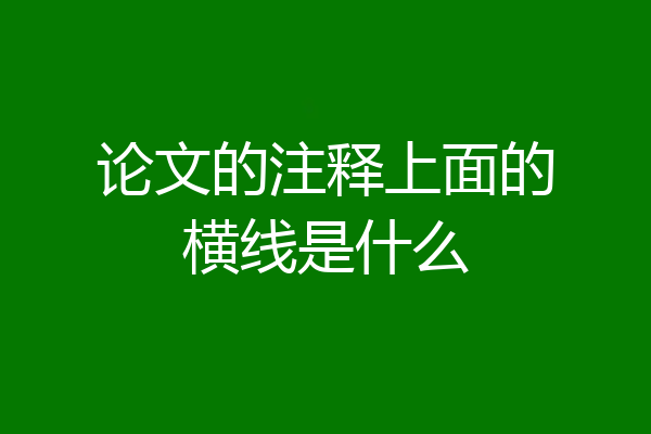 论文的注释上面的横线是什么