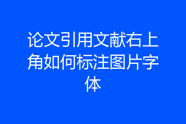 论文引用文献右上角如何标注图片字体