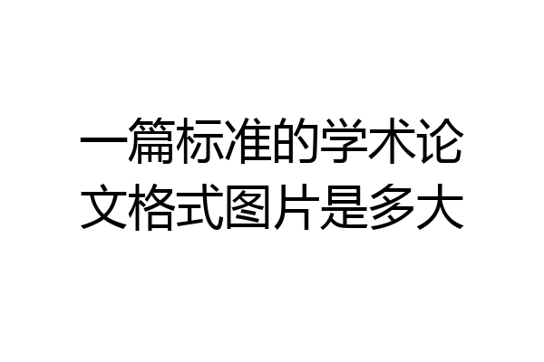 一篇标准的学术论文格式图片是多大