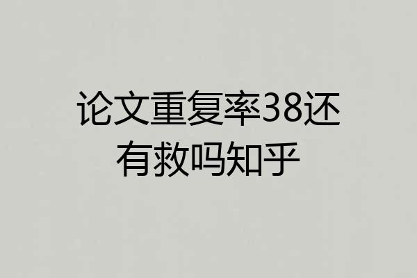 论文重复率38还有救吗知乎