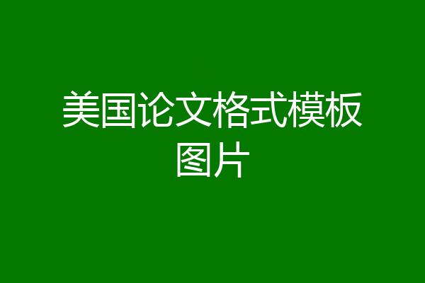 美国论文格式模板图片