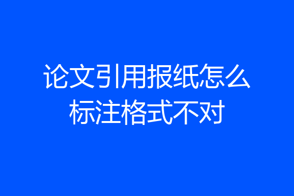 论文引用报纸怎么标注格式不对