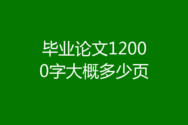 毕业论文12000字大概多少页