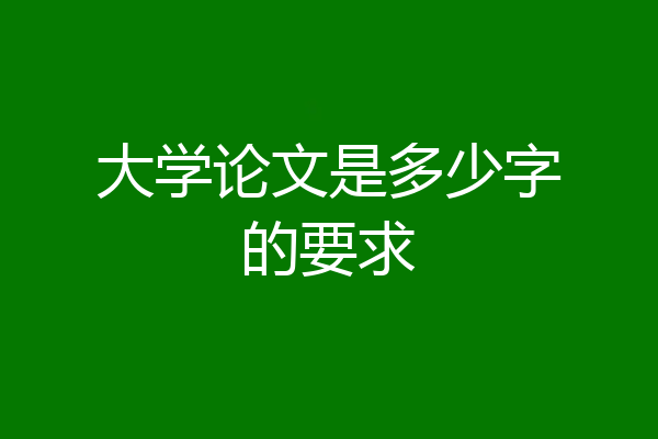 大学论文是多少字的要求