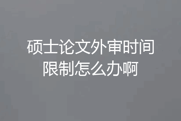 硕士论文外审时间限制怎么办啊