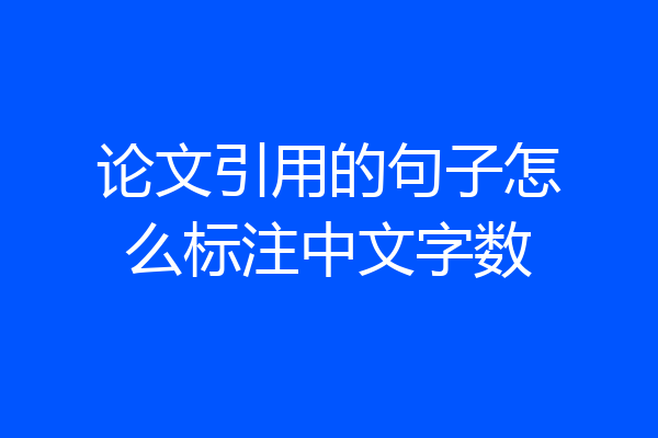 论文引用的句子怎么标注中文字数