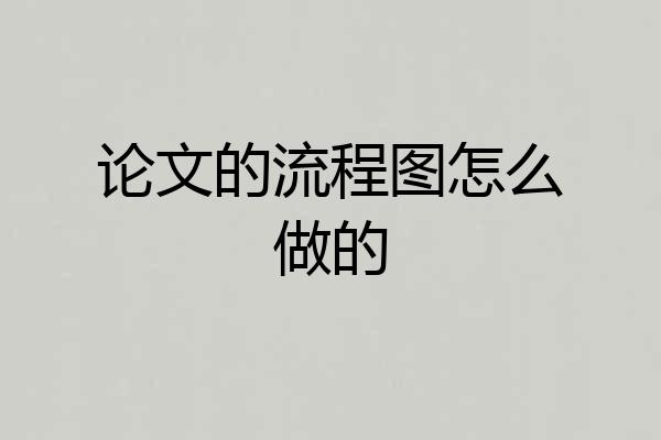 论文的流程图怎么做的