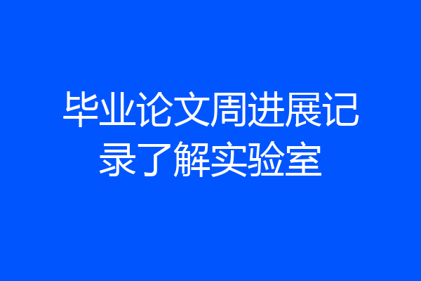 毕业论文周进展记录了解实验室