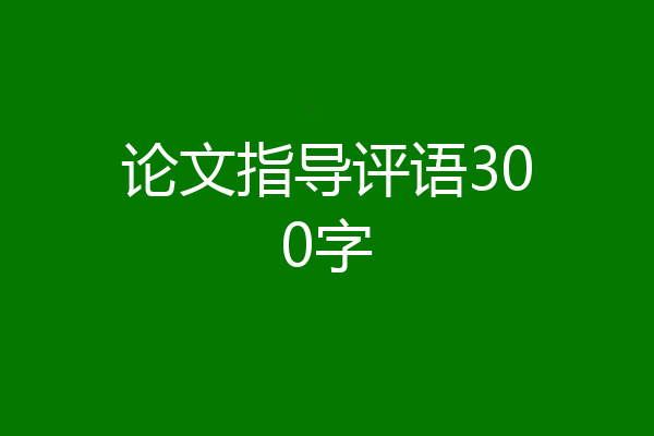 论文指导评语300字